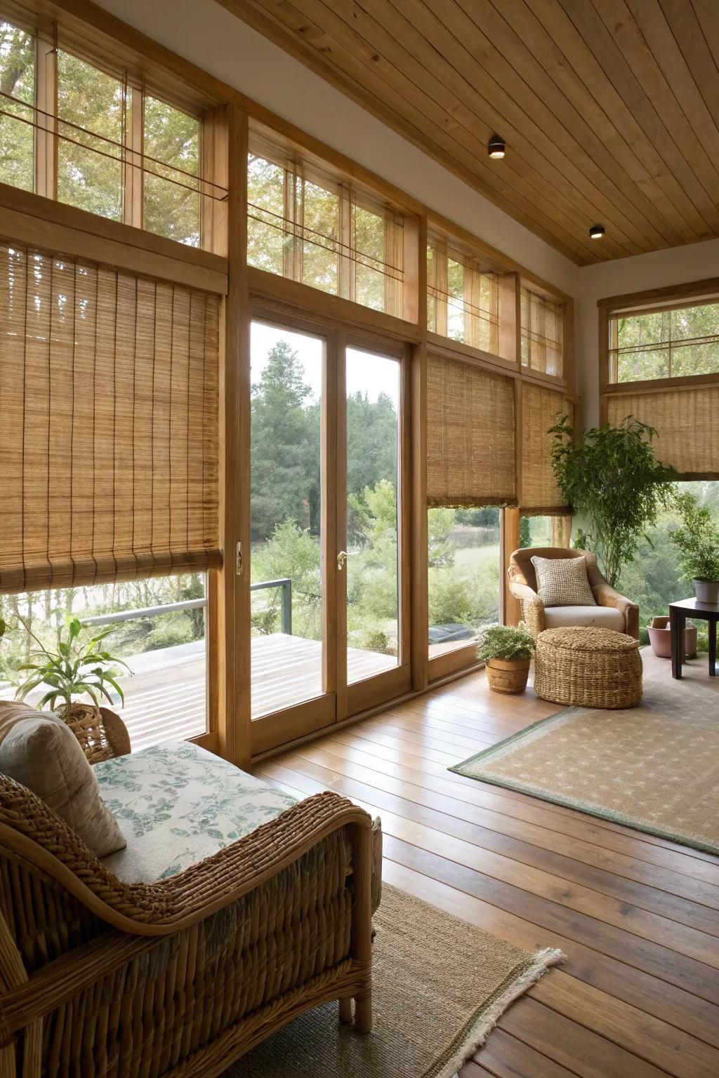 Reed coverings bring natural warmth to any room.