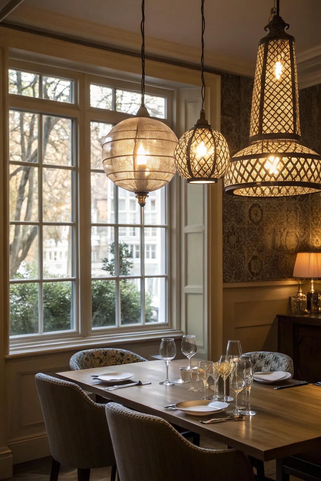 Elevate your window decor with original lighting fixtures.