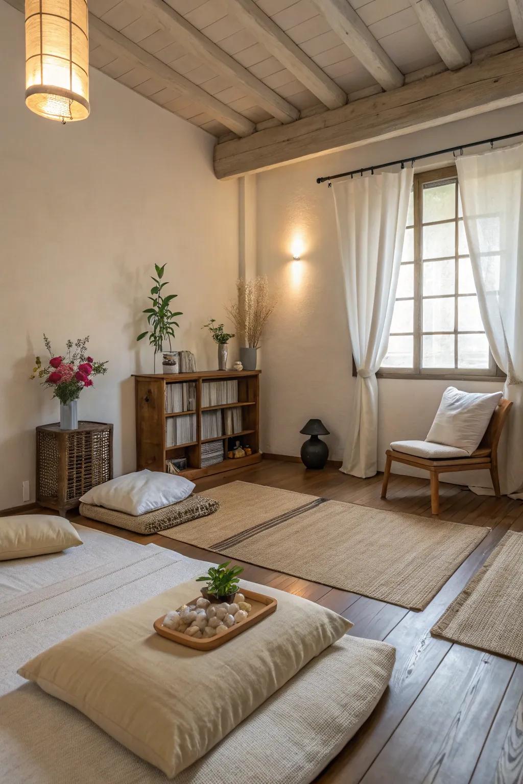 A minimalist haven for peace and simplicity.