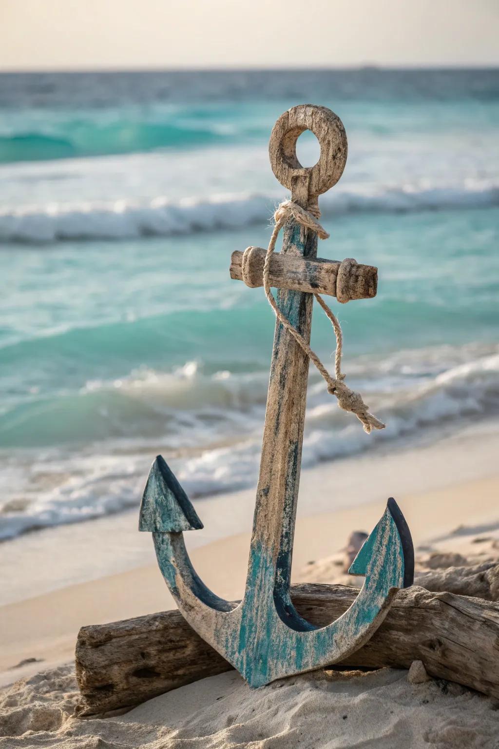 Timber buoy featuring progressive ocean azures