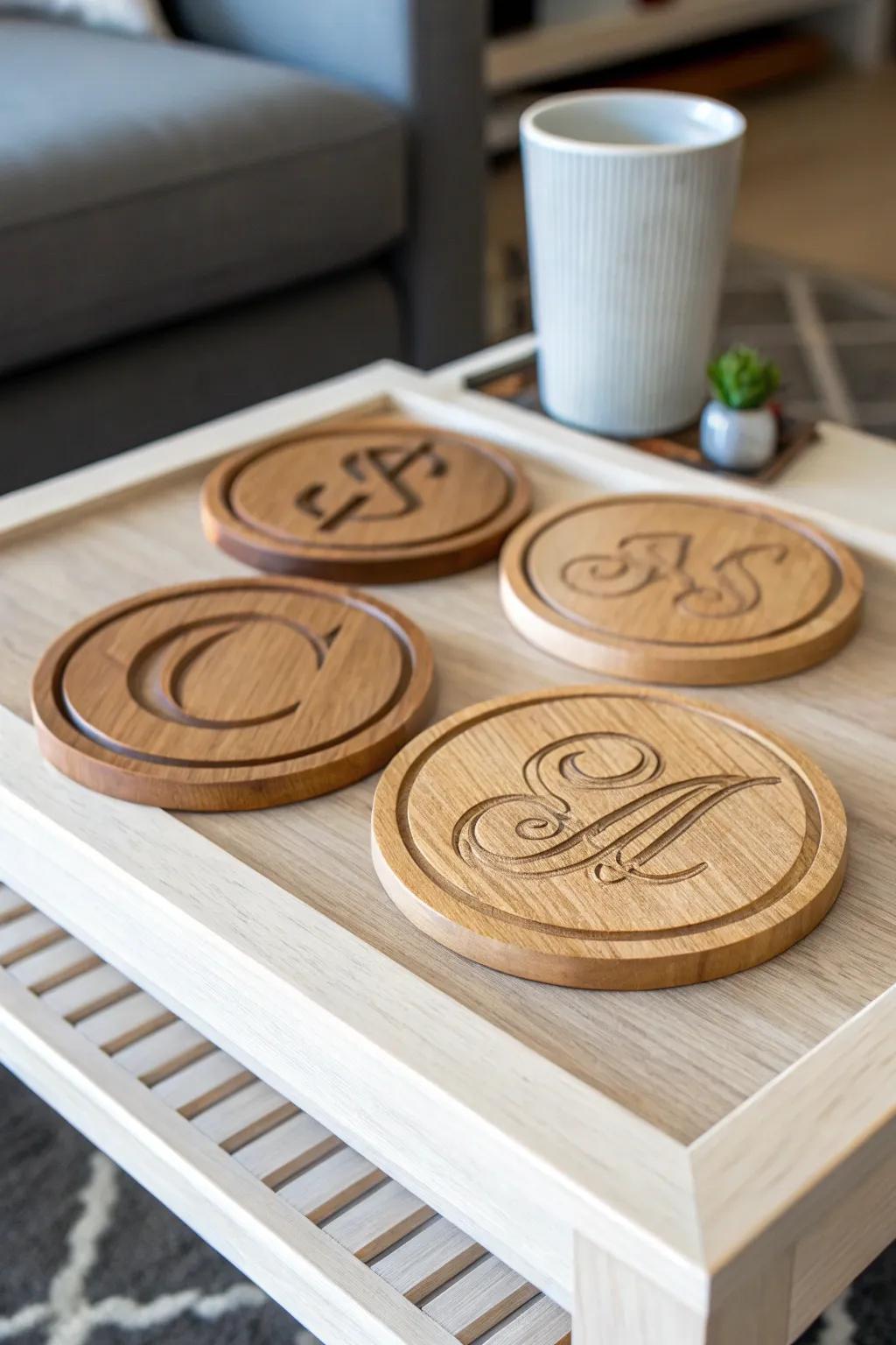 Bespoke wooden drink mats that bring a personal touch to hosting.