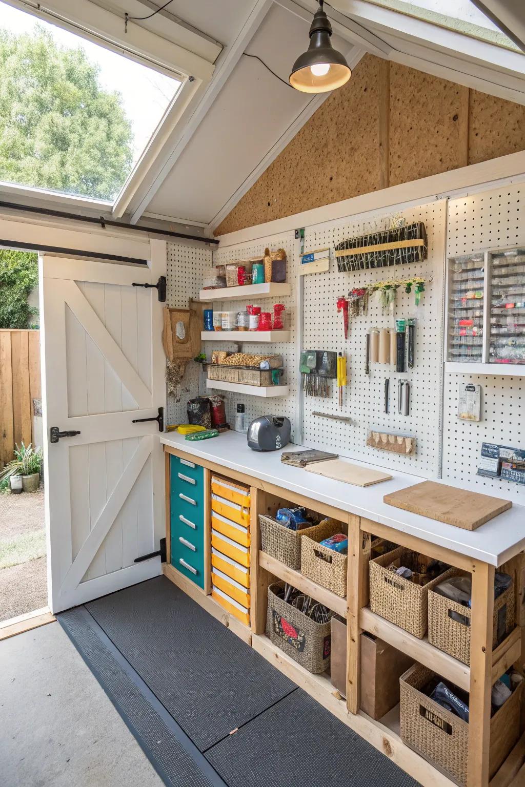 Transform your shed into a craft center for your DIY ventures.