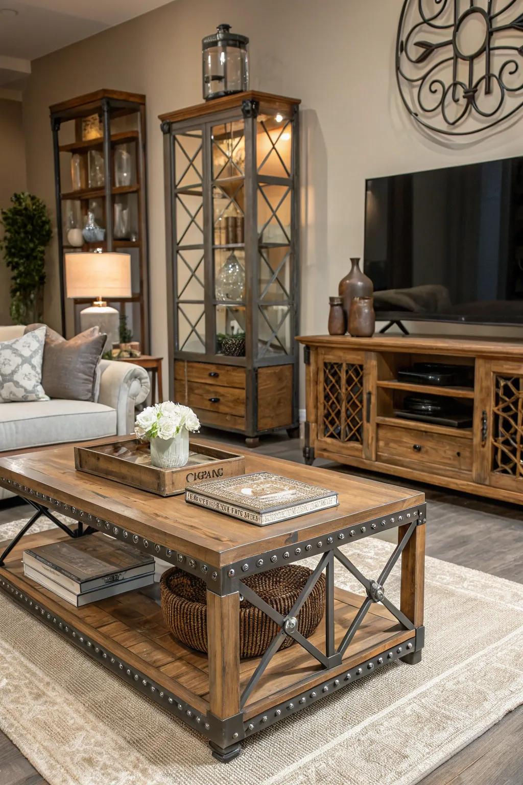 Combining different materials creates a layered and sophisticated look.