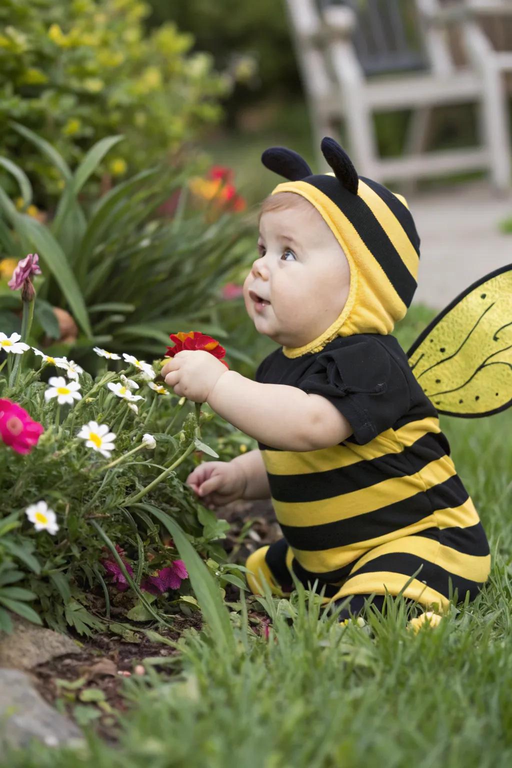 Bumblebee costume buzzing with charm.