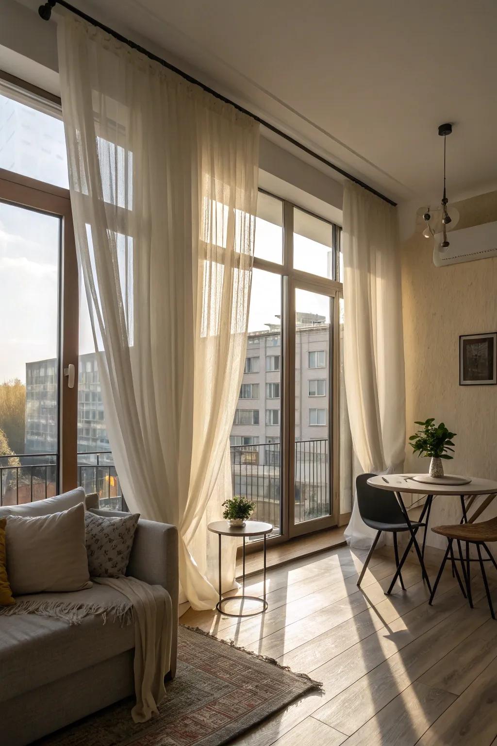 Natural light brightens and enlarges small spaces.