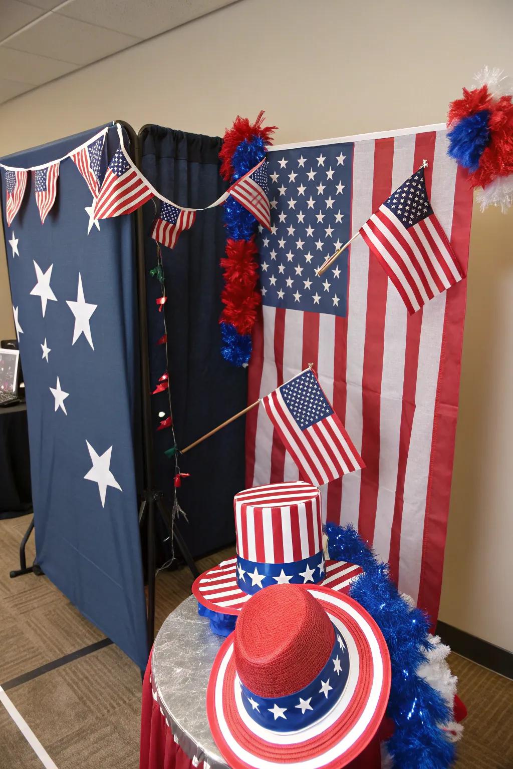 Preserve memories using a themed photo booth and amusing props.