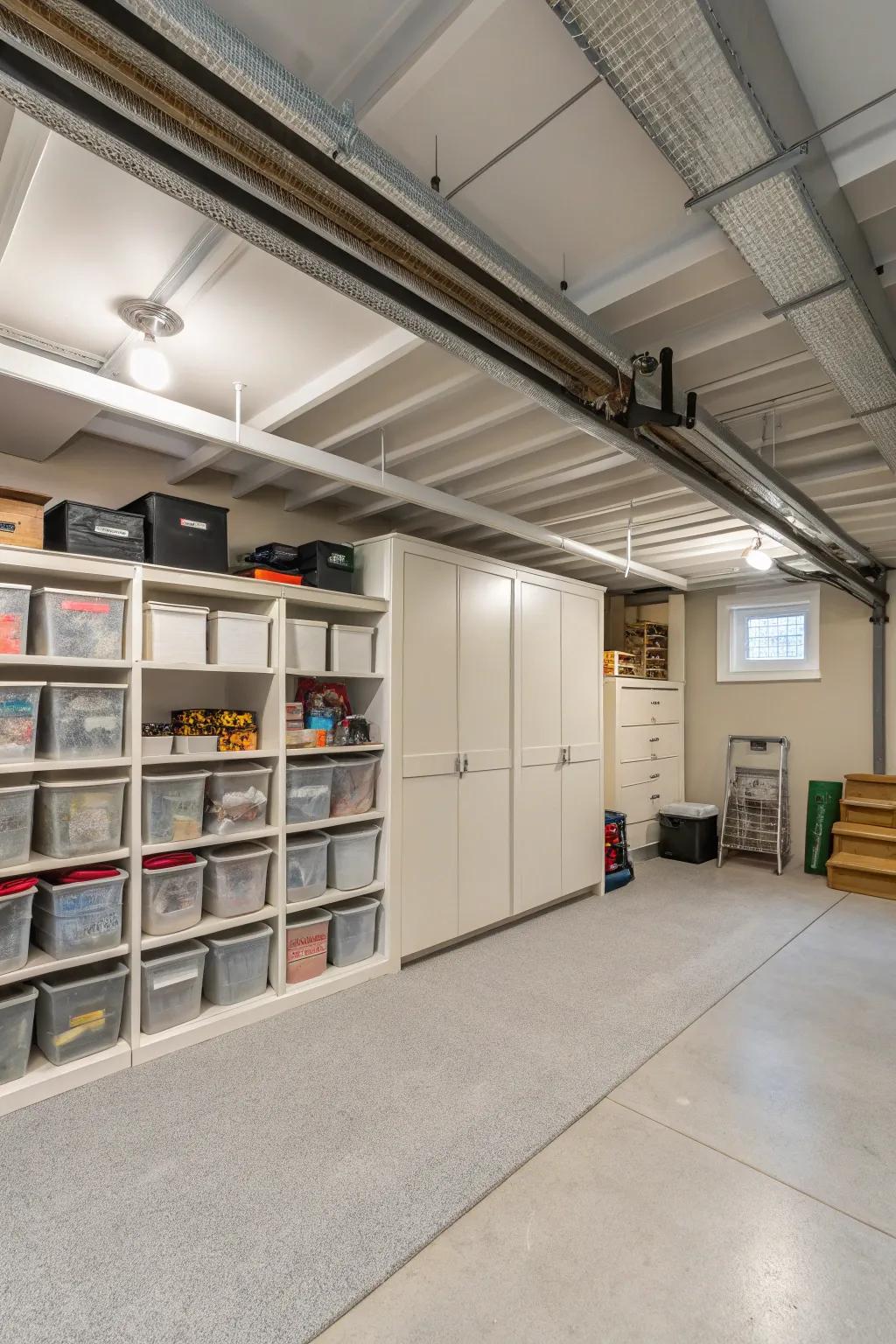 Built-in storage helps keep your space open and organized.
