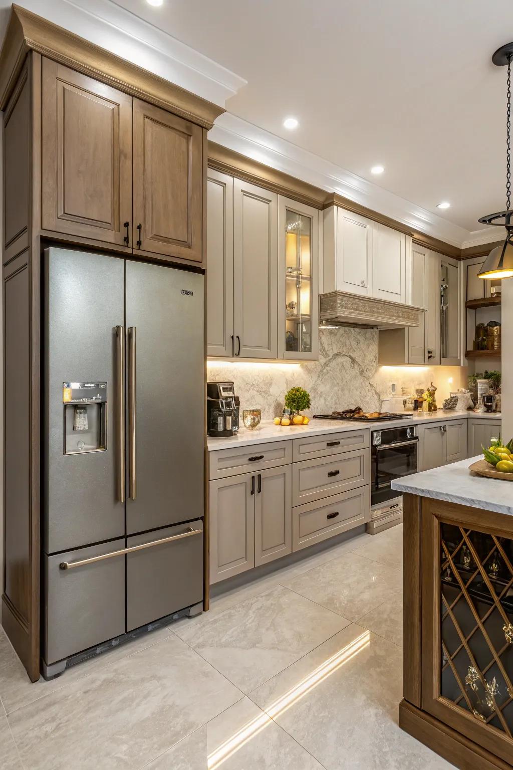 Matching cabinetry fosters a unified and harmonious kitchen design.