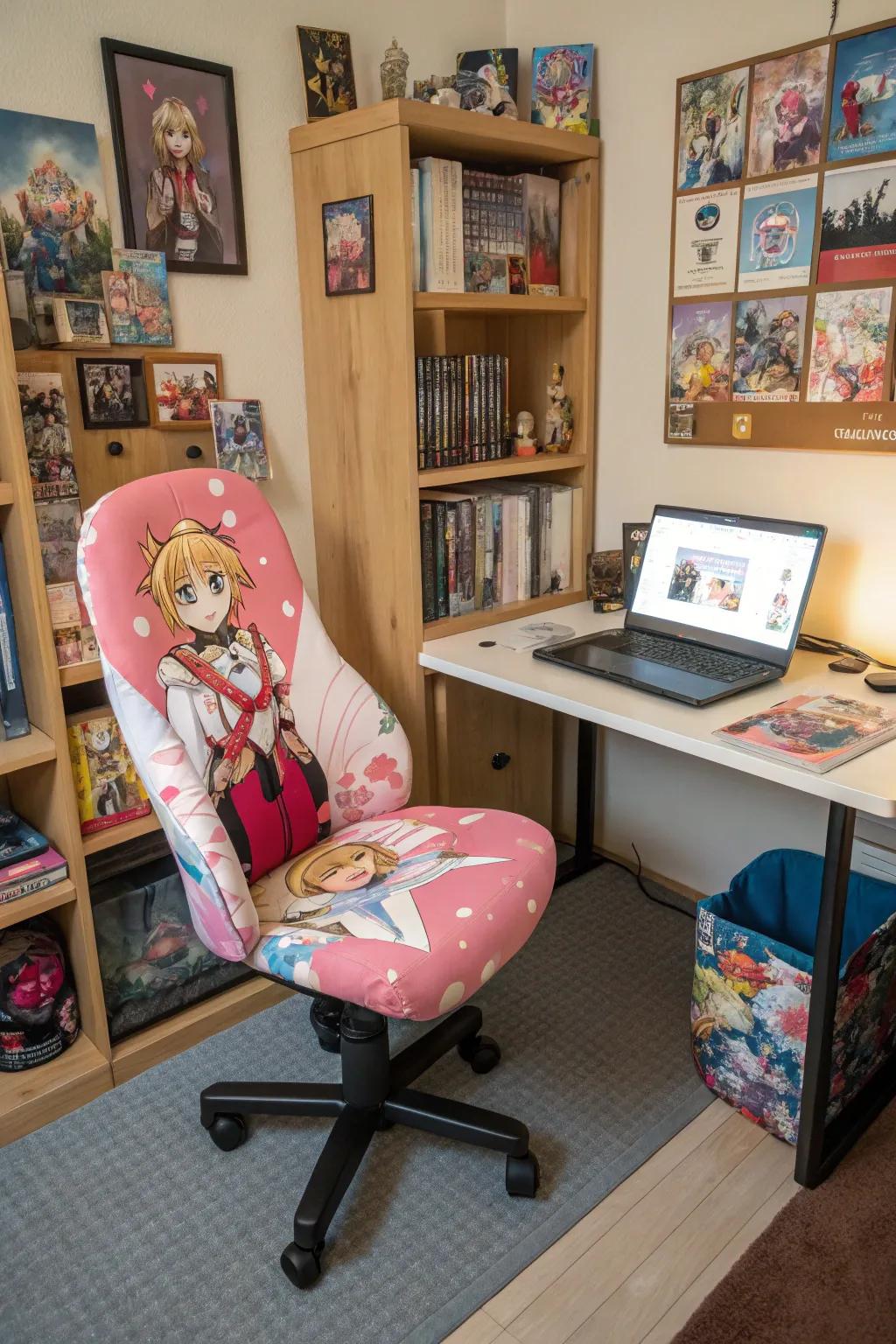 Personalized furniture introduces an individualized aspect to your anime refuge.