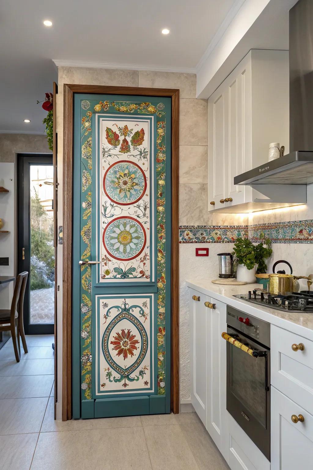 A culturally inspired door that introduces a hint of global charm.