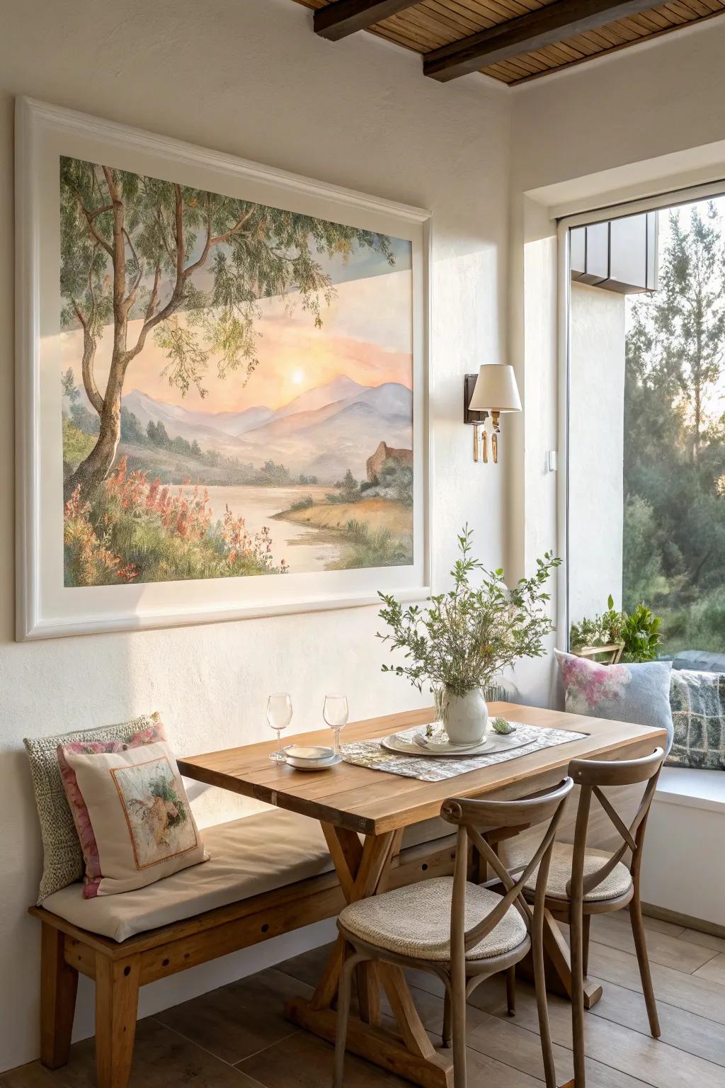 Watercolors enhance art with a delicate aesthetic