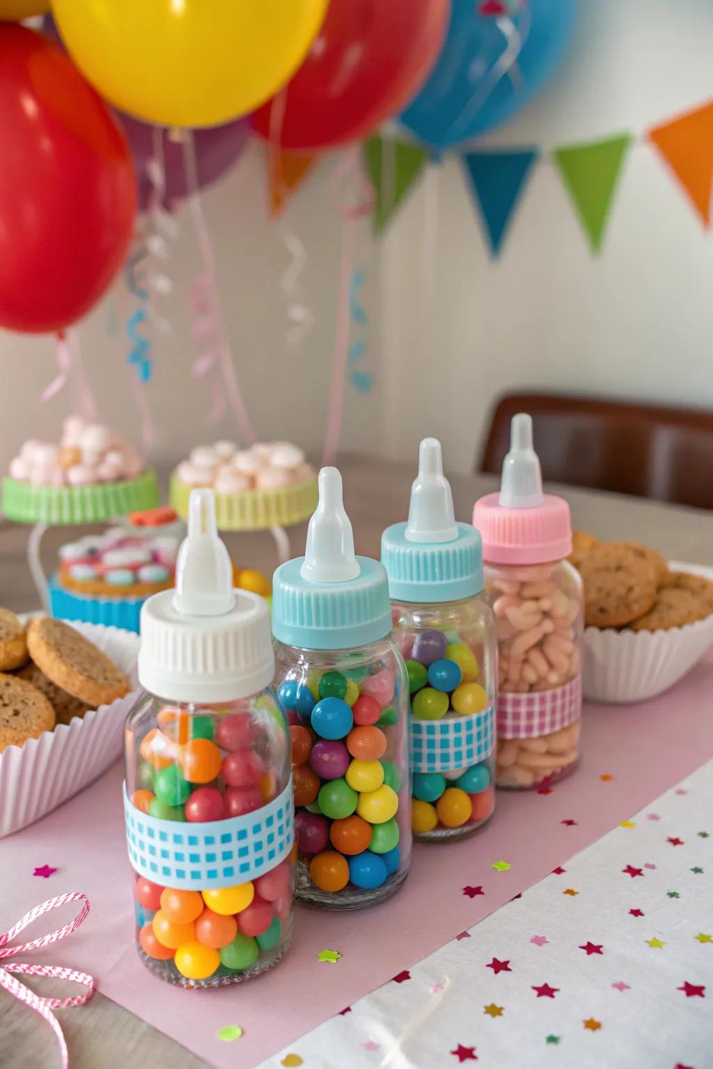 Infant bottles make adorable packaging for small goodies.