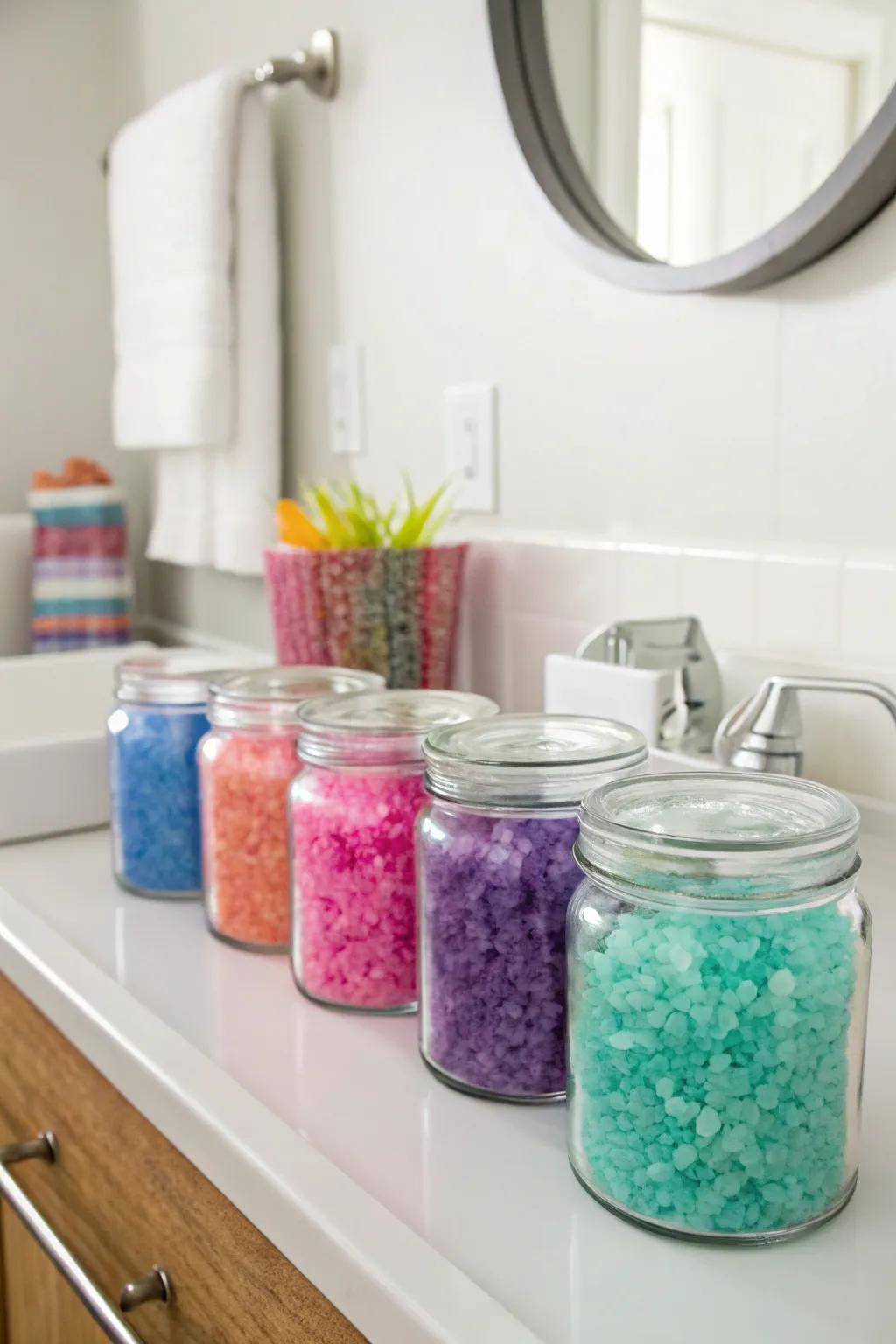 DIY bathing granules for an opulent at-home spa indulgence.