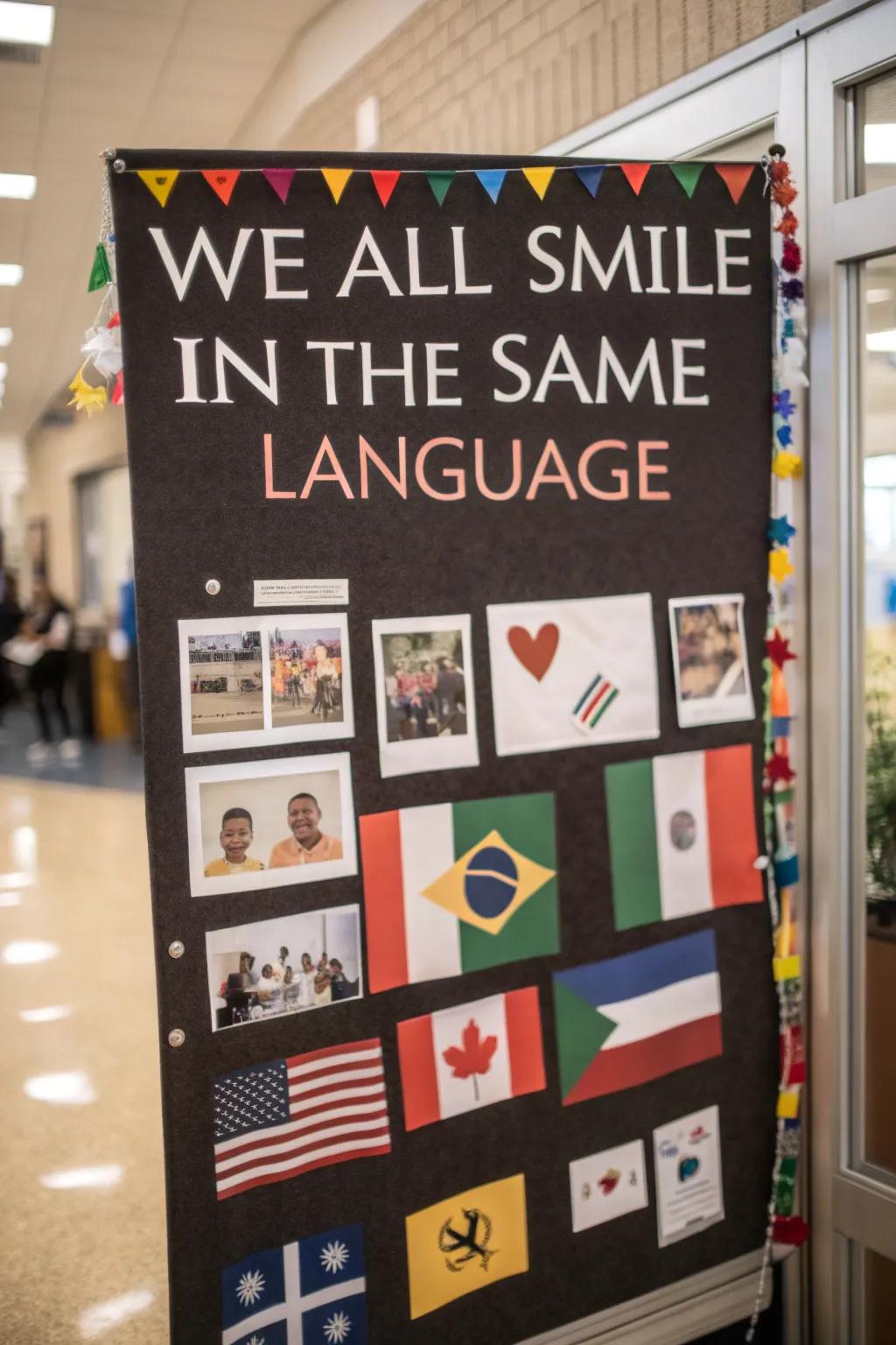 A diversity-centered bulletin board to promote inclusivity and friendship.