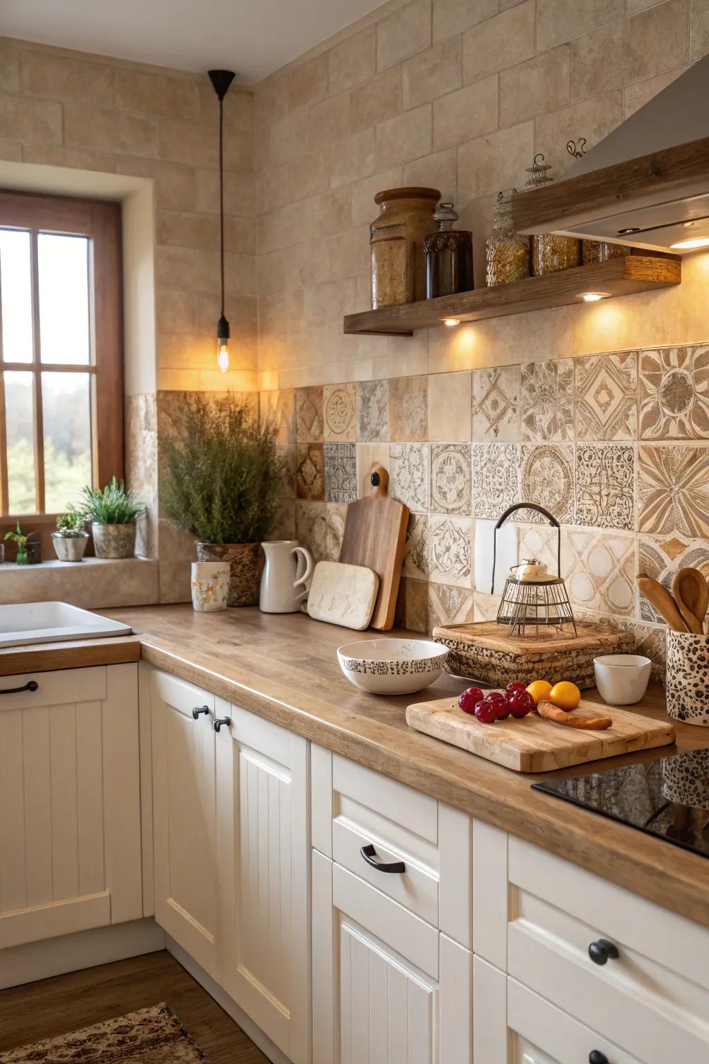In your kitchen, blend seamlessly with earthy tones.