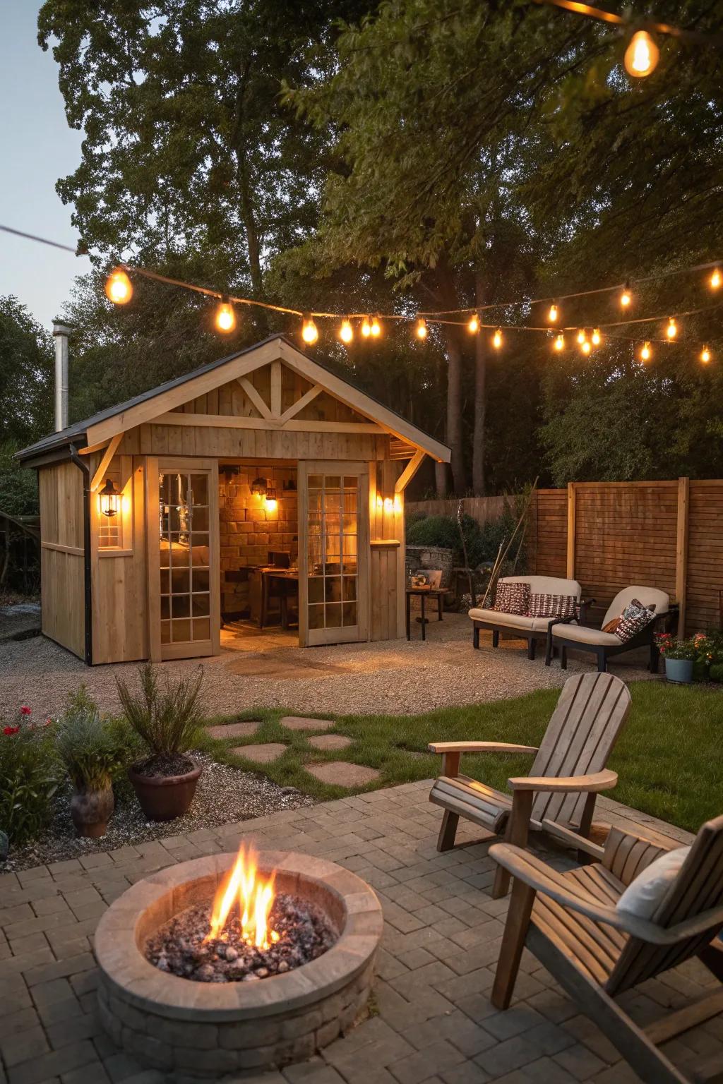Leisure central featuring a grilling station and fire pit.