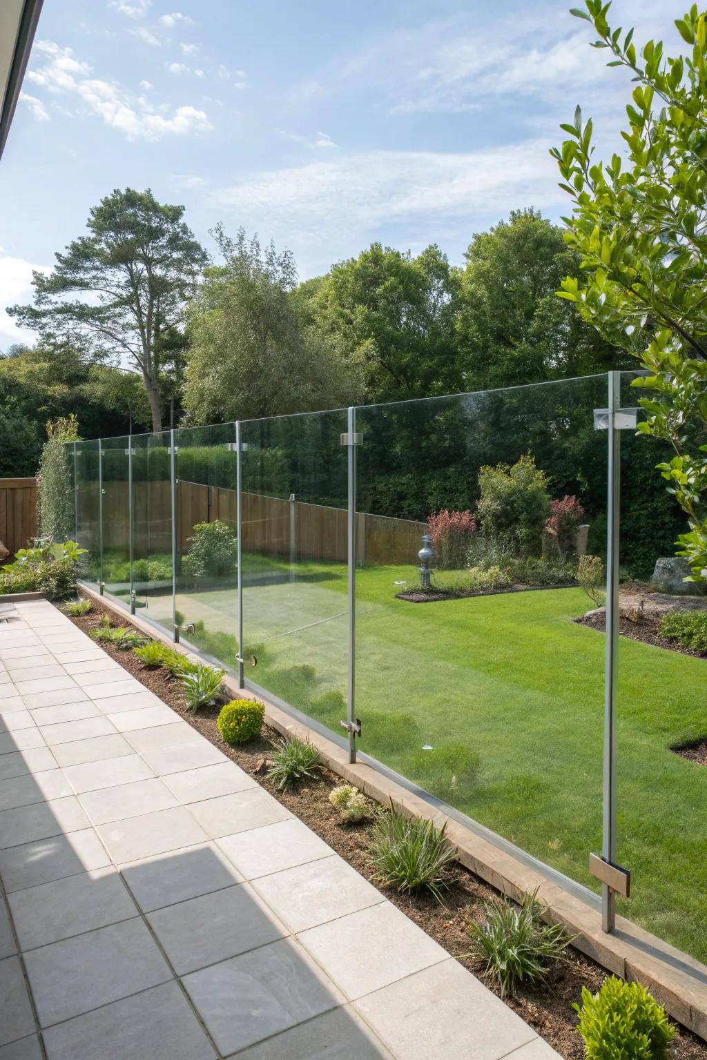 Glass panel fencing delivers sophistication and unobstructed views.
