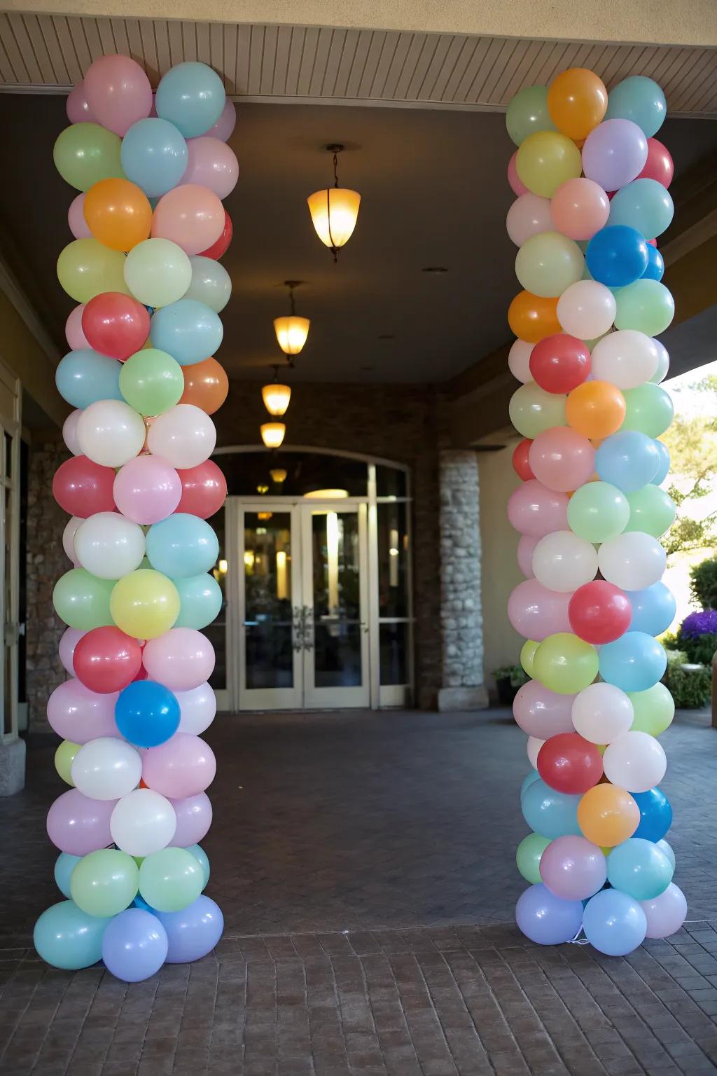 Balloon columns create an impressive statement.