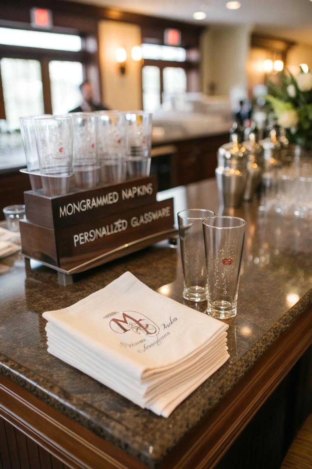 Insignias introduce a personal element to your bar.