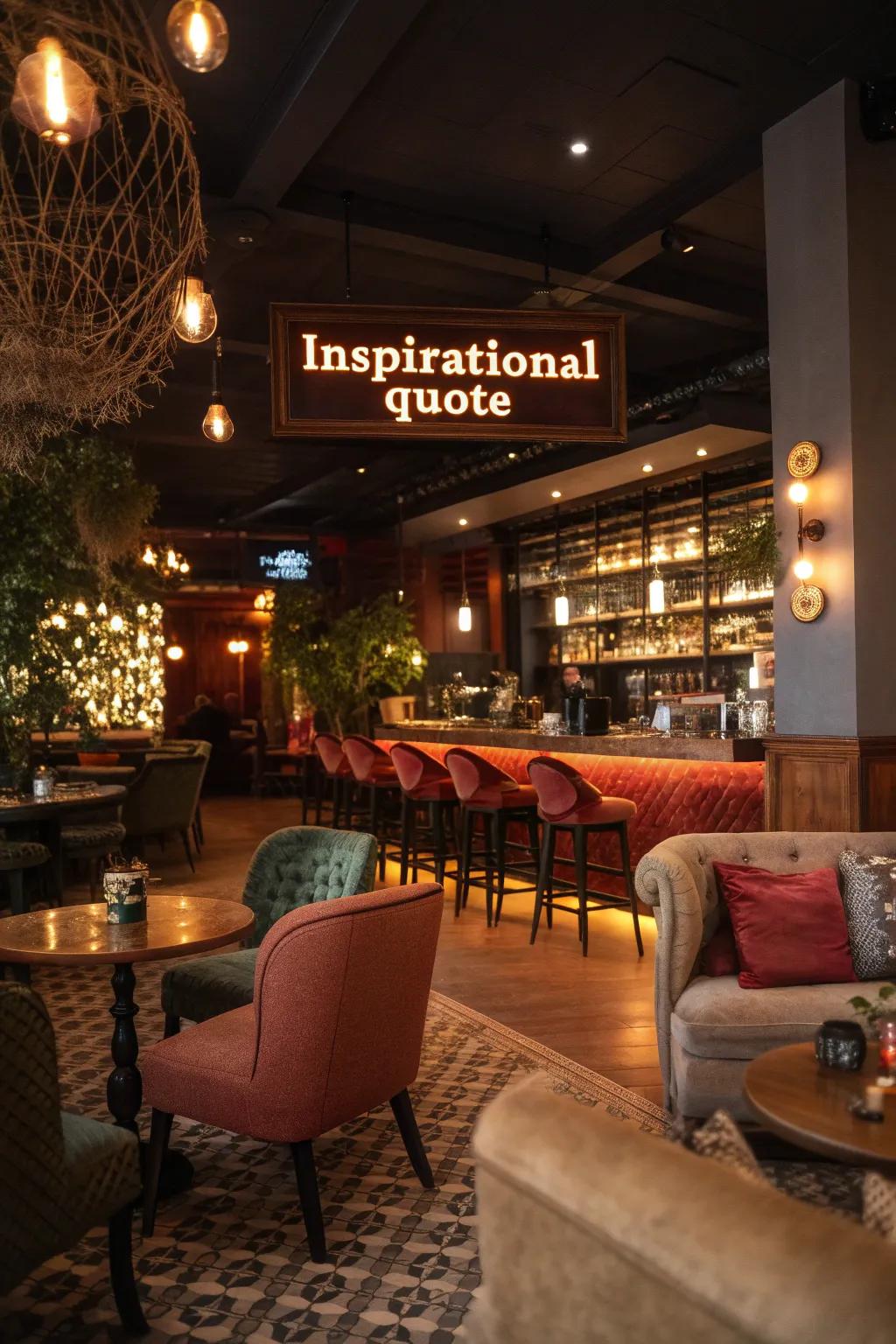 Inspirational quote signs create a positive and welcoming atmosphere.