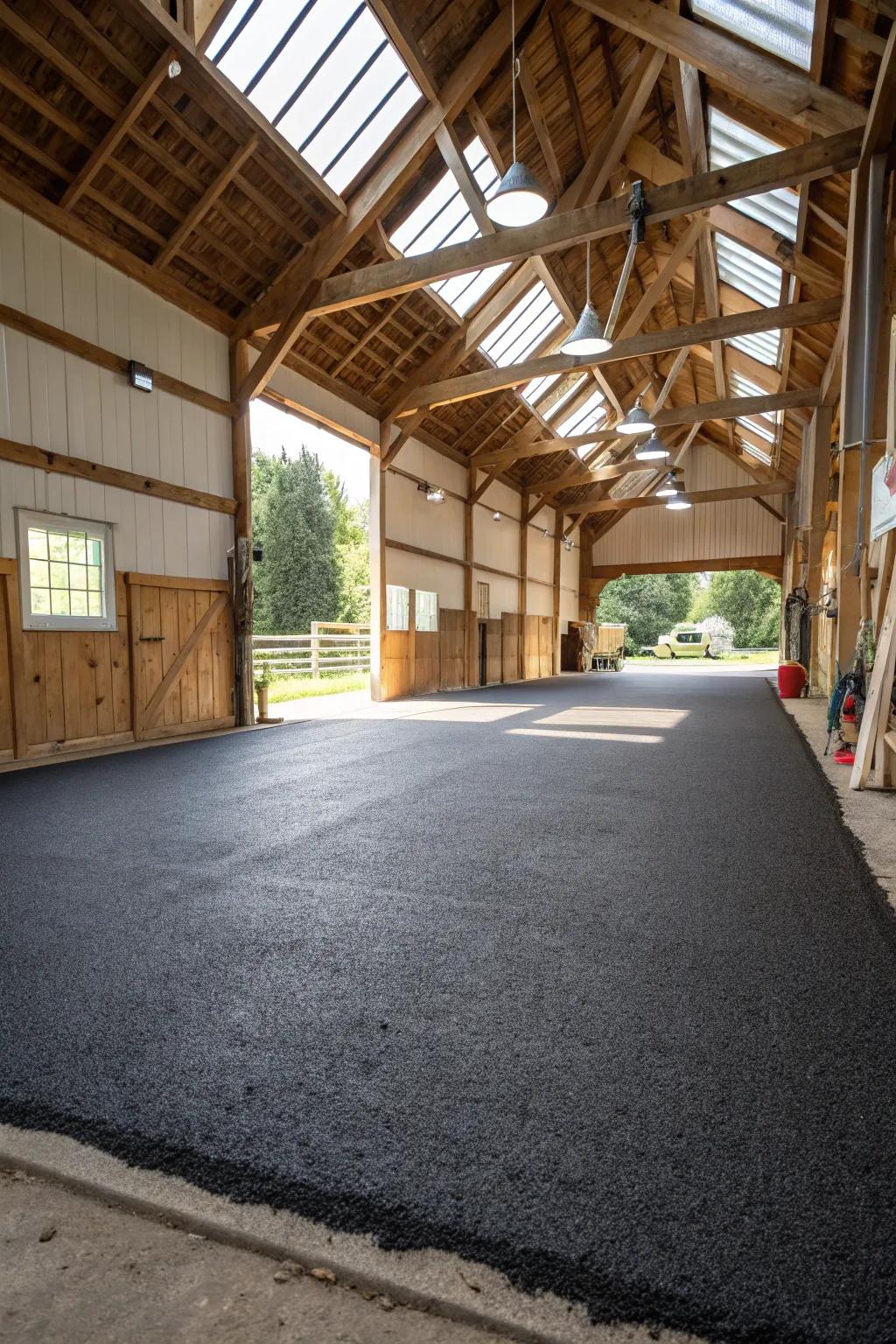 Bitumen floors provide an economical, smooth choice.