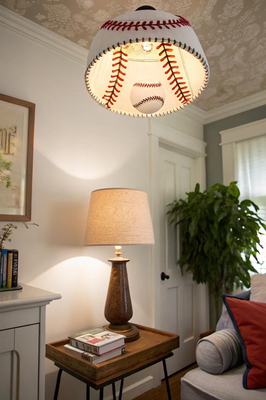 Light up the room with baseball-inspired lighting.