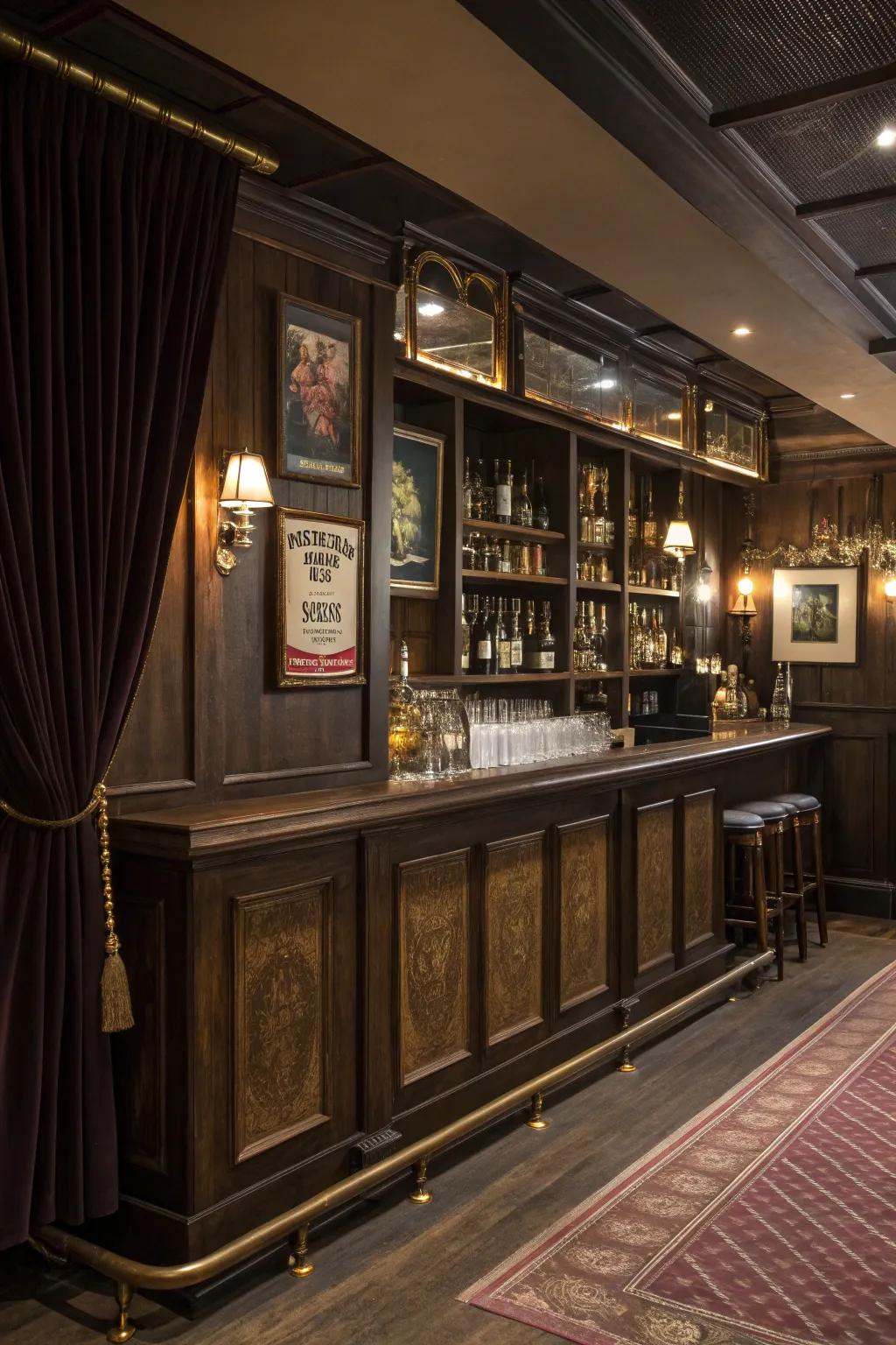Step back in time with an old-time secret bar bistro stand.