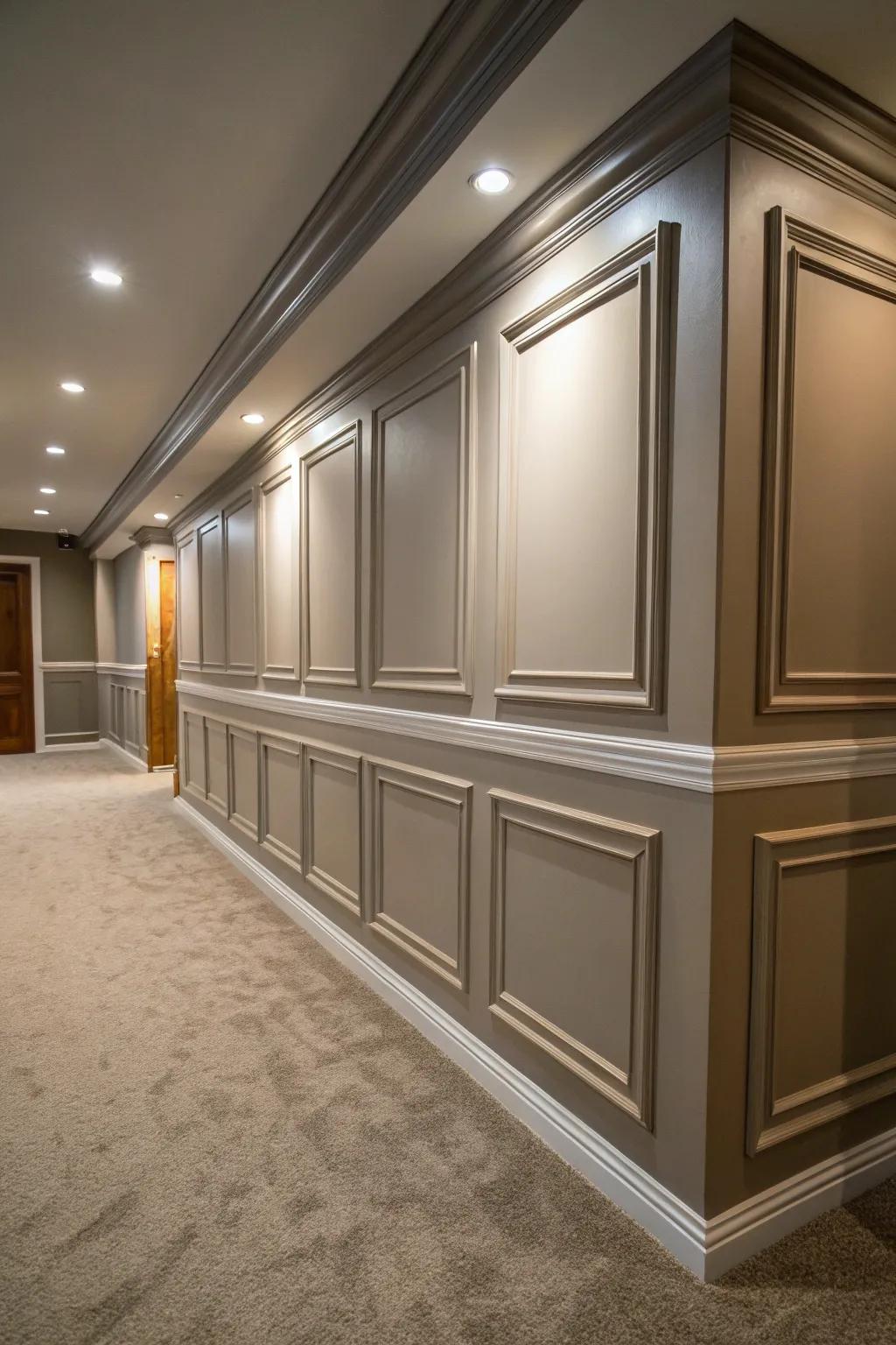 Layered trim infuses dimension and fascination.
