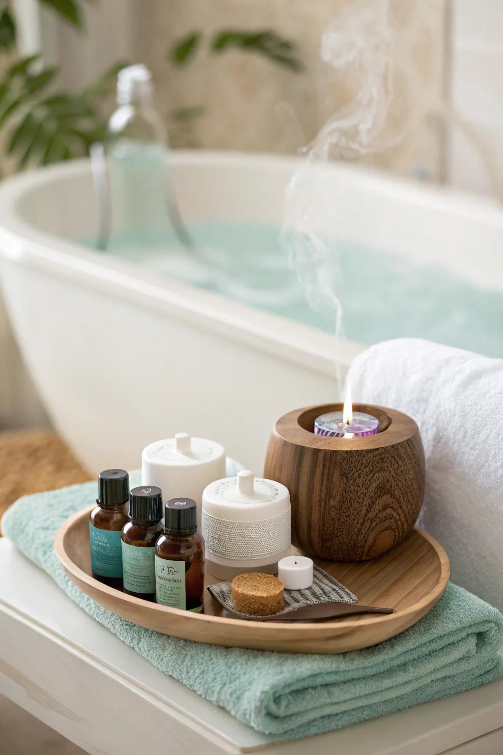 Change your bath into an aromatherapy haven with calming fragrances.