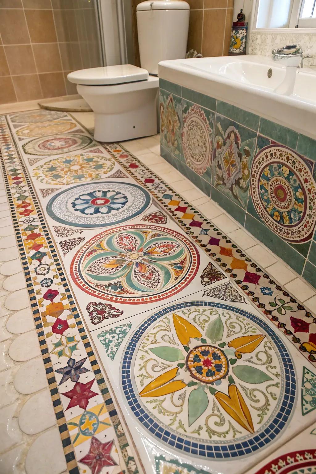 Decorative tiles contribute vibrant, tailored style to your bathroom.