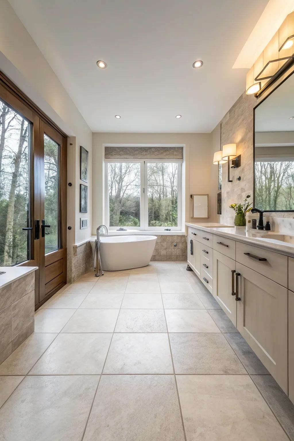 Achieve a uniform look with extensive tile design.