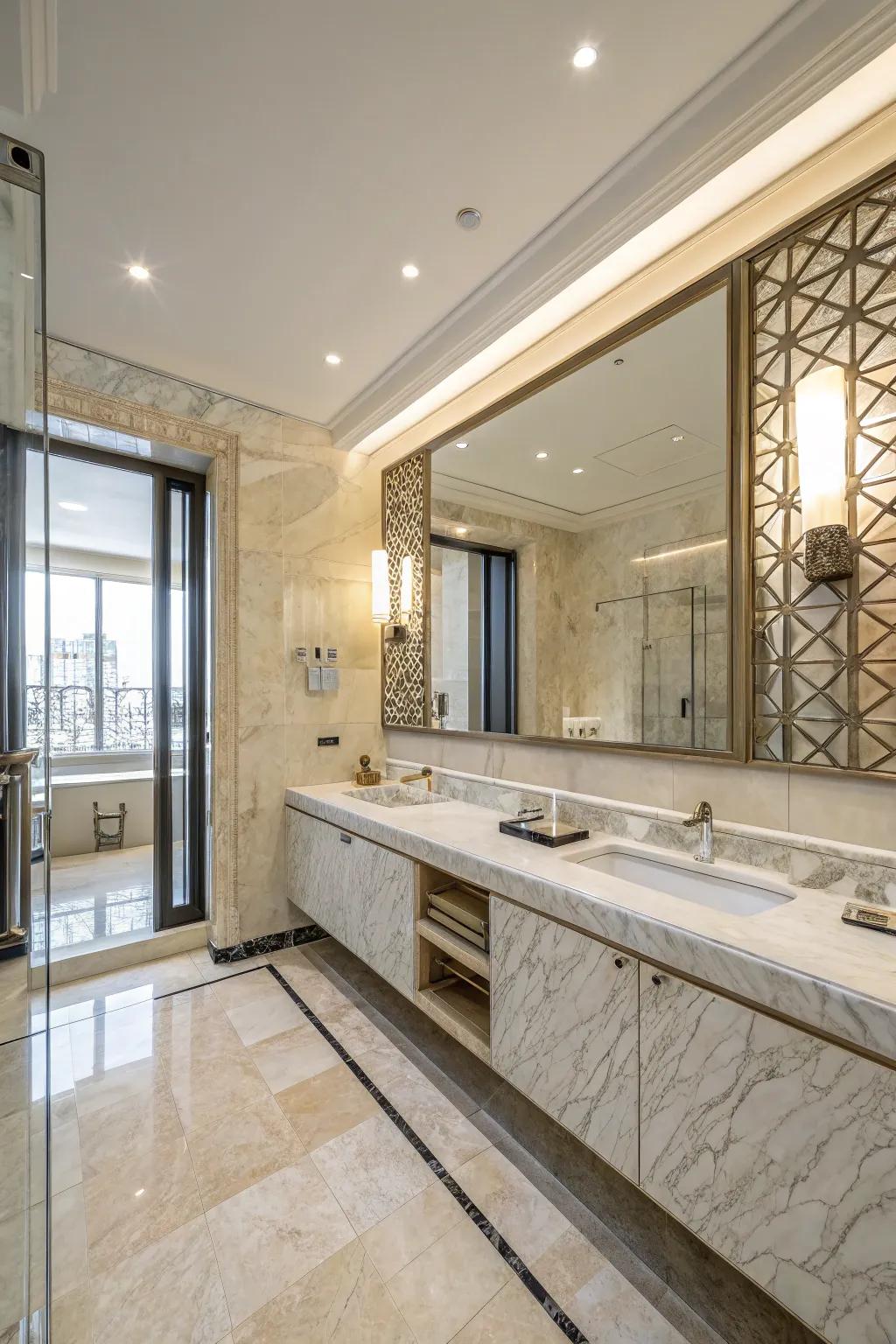 Reflective facades amplify illumination for a more radiant area.