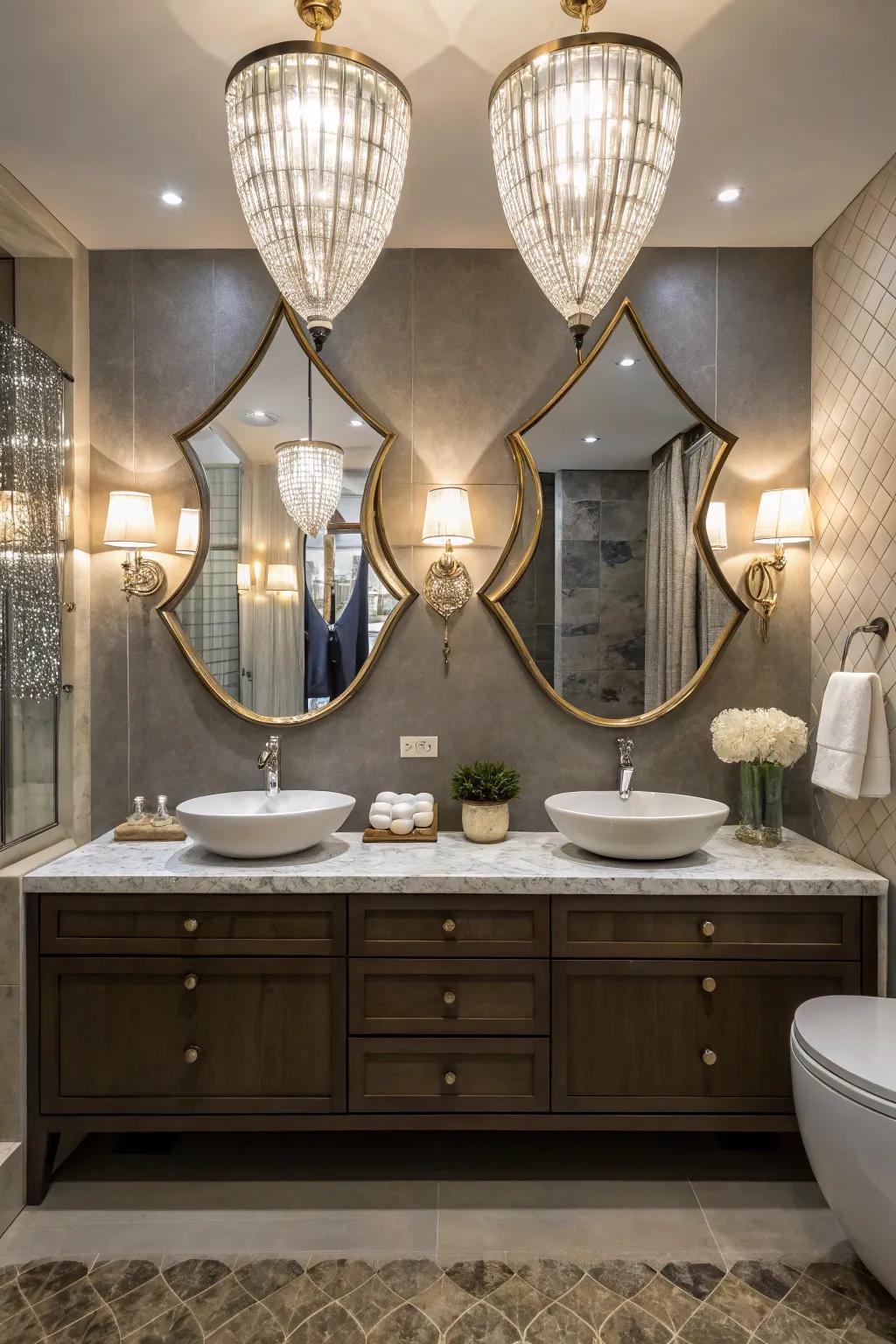 Reflectors and illumination can alter the appearance and atmosphere of your bathroom.