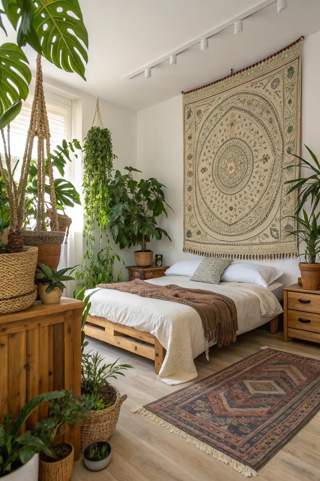 Blend natural touches with your fabric art decor.