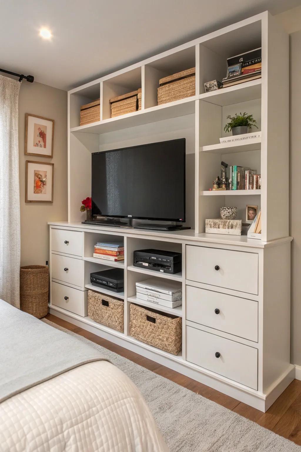 Built-in storage keeps your bedroom organized.