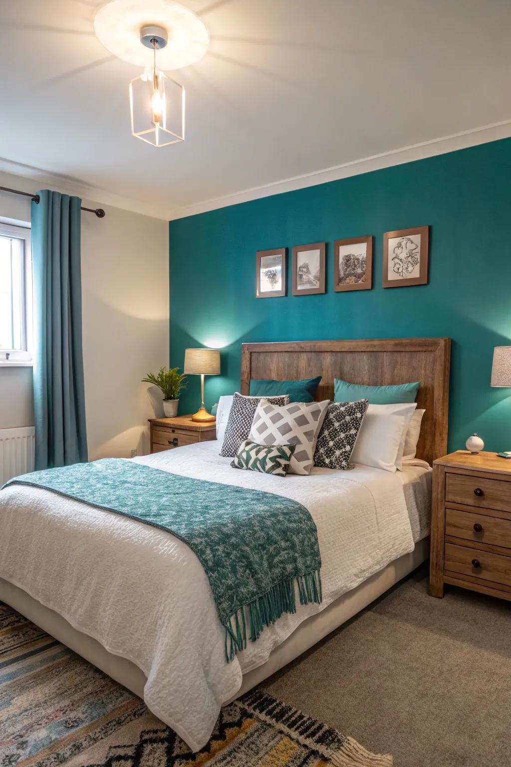 Highlight colors insert personality and dimension into bedroom decor.