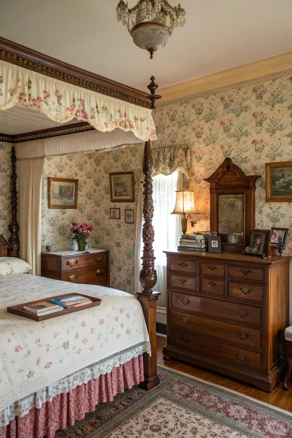Classic decor introduces charm and past memories.