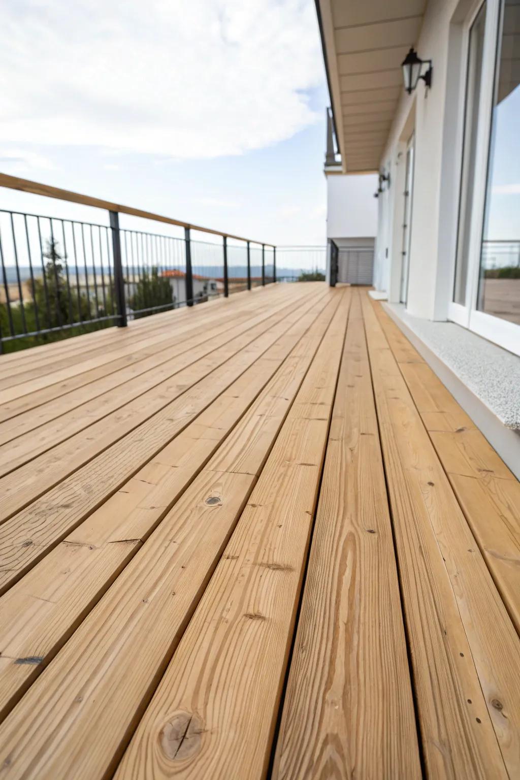 Natural see-through coats accentuate the raw beauty of timber.