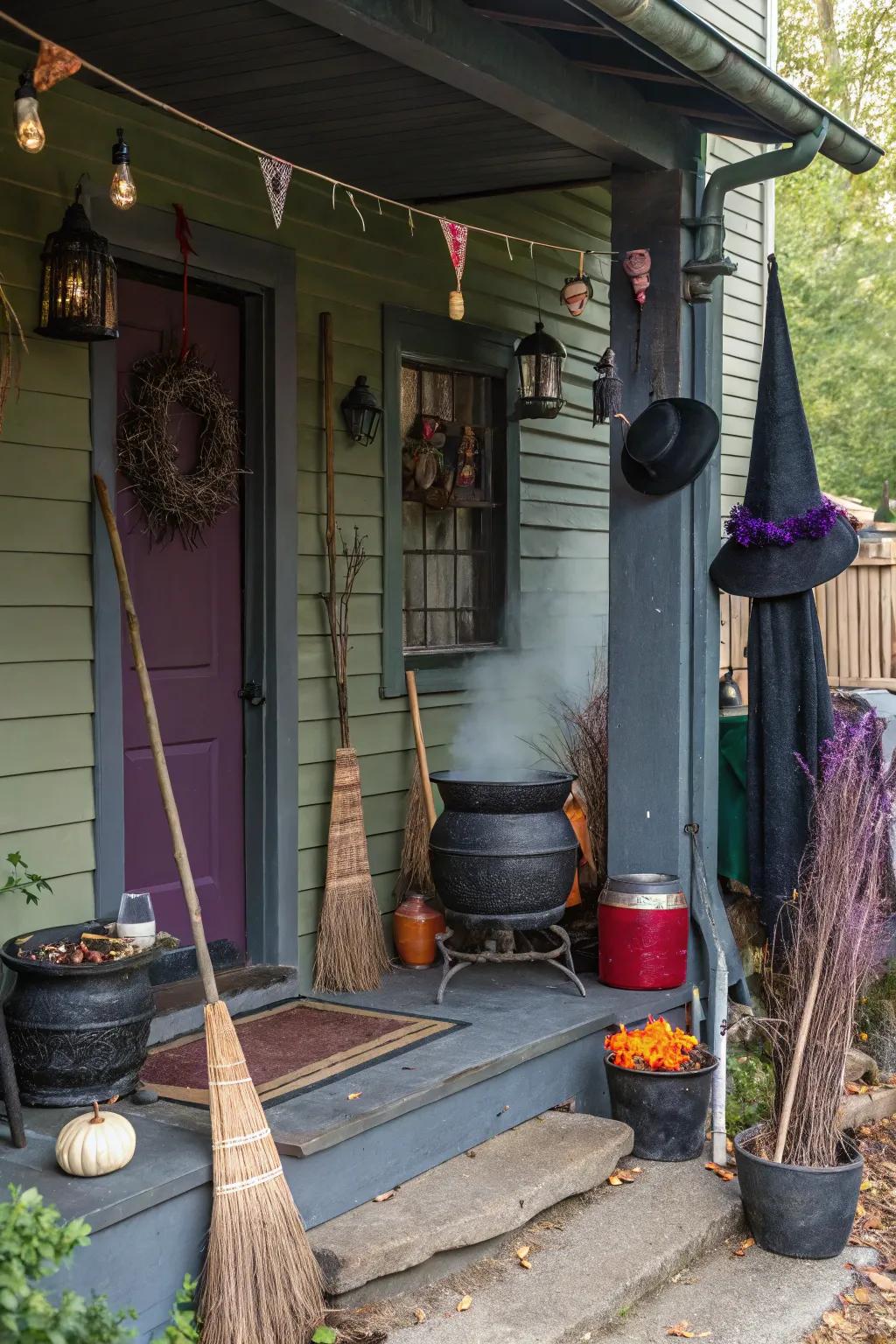 An enchantress's sanctum welcomes guests with a touch of magic.