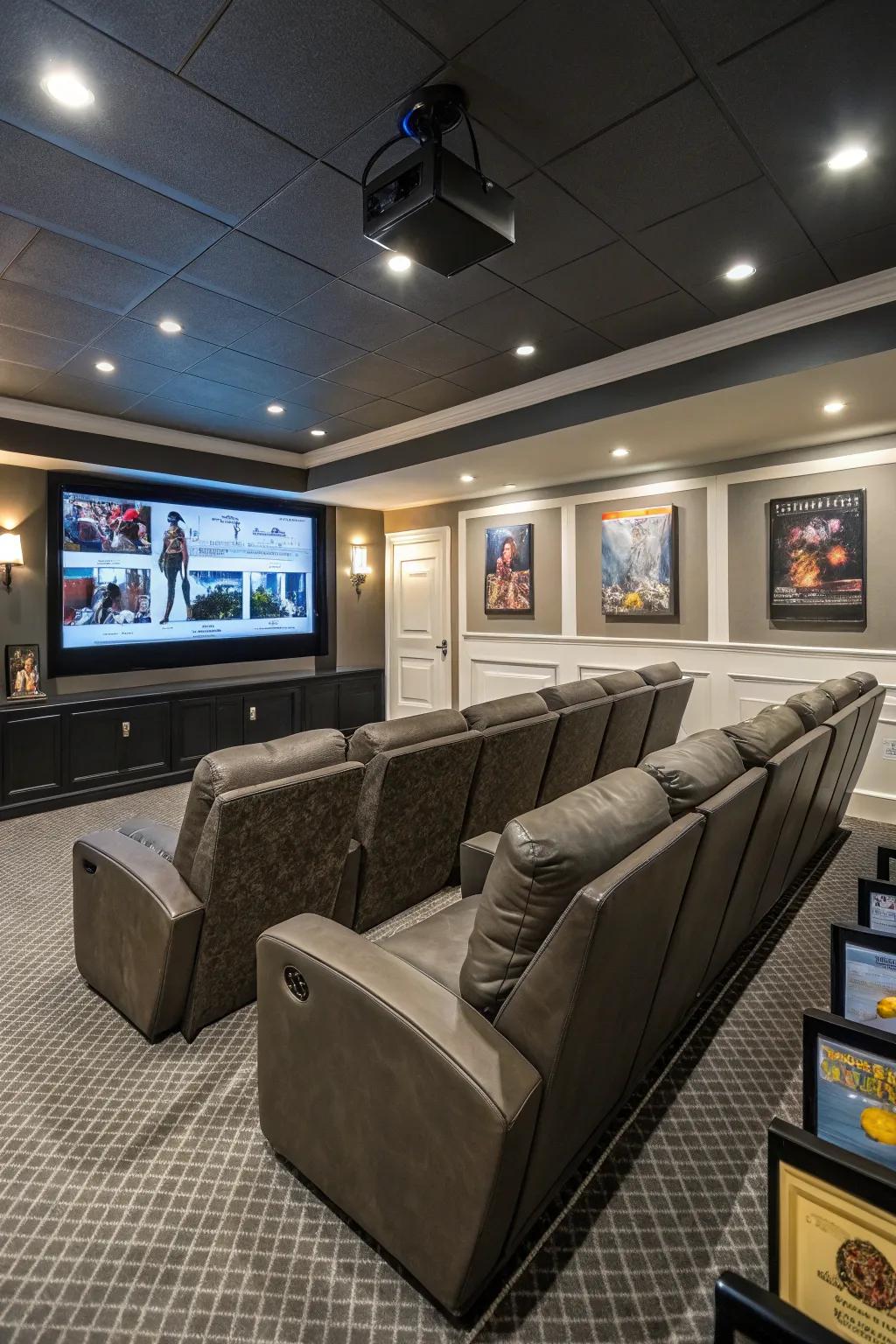 Tiered seating provides every viewer with an excellent screen view.