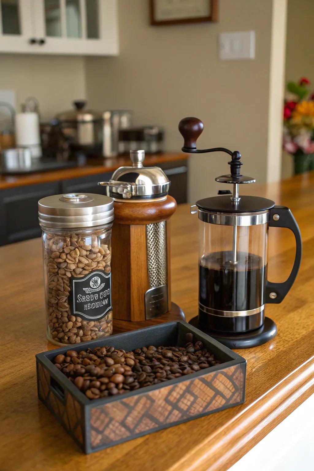 An upscale caffeine set is a considerate present for caffeine enthusiasts.