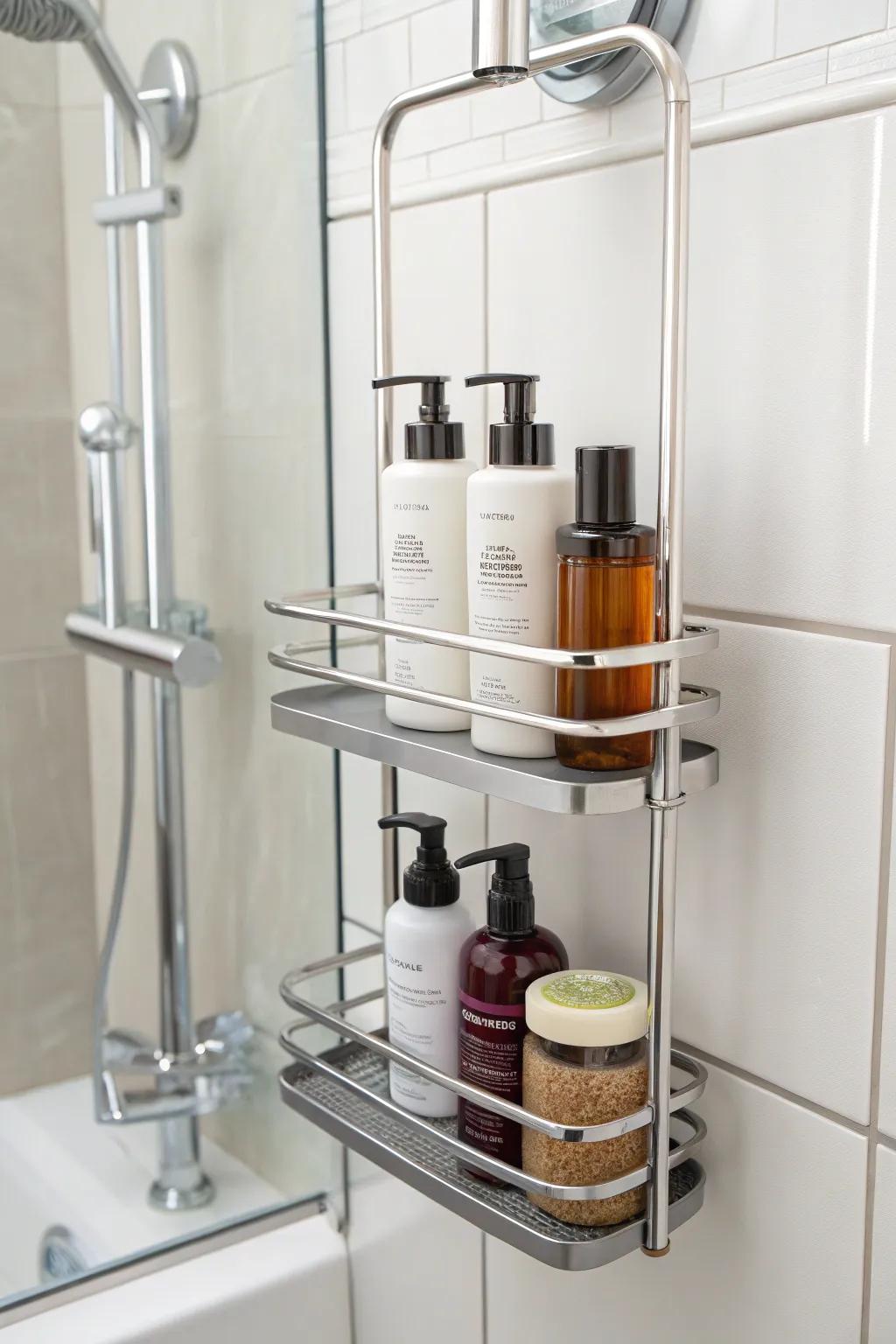 Personalize your storage using an adjustable shower butler.