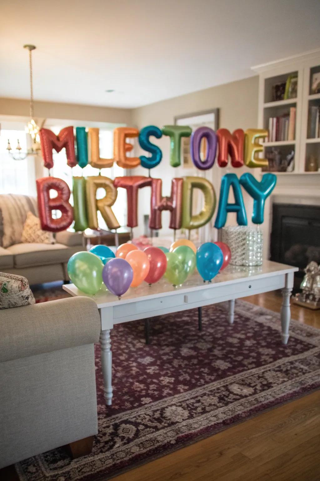 Mark milestone birthdays through captivating number balloons.