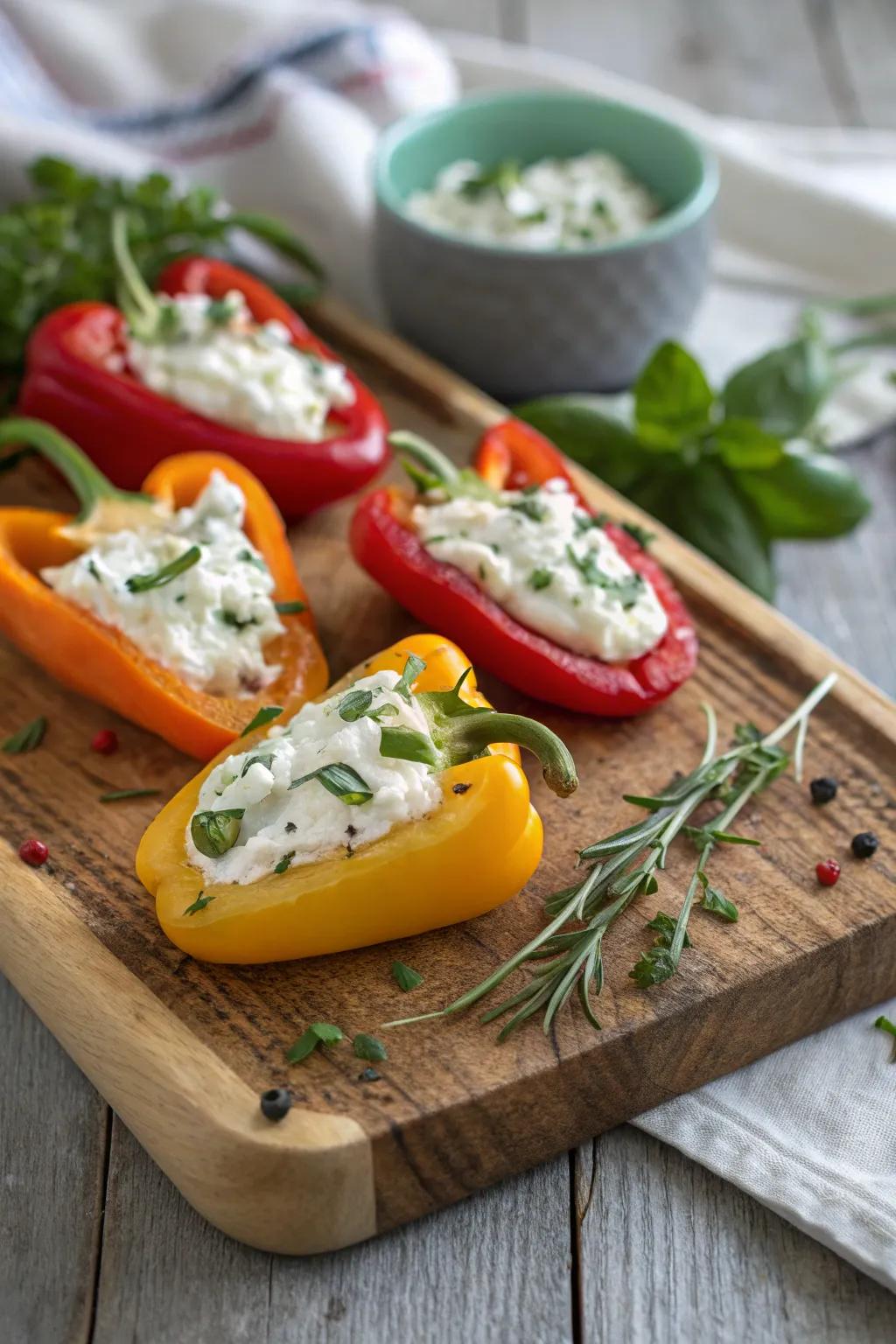Stuffed mini peppers, a vibrant and tasty bite.
