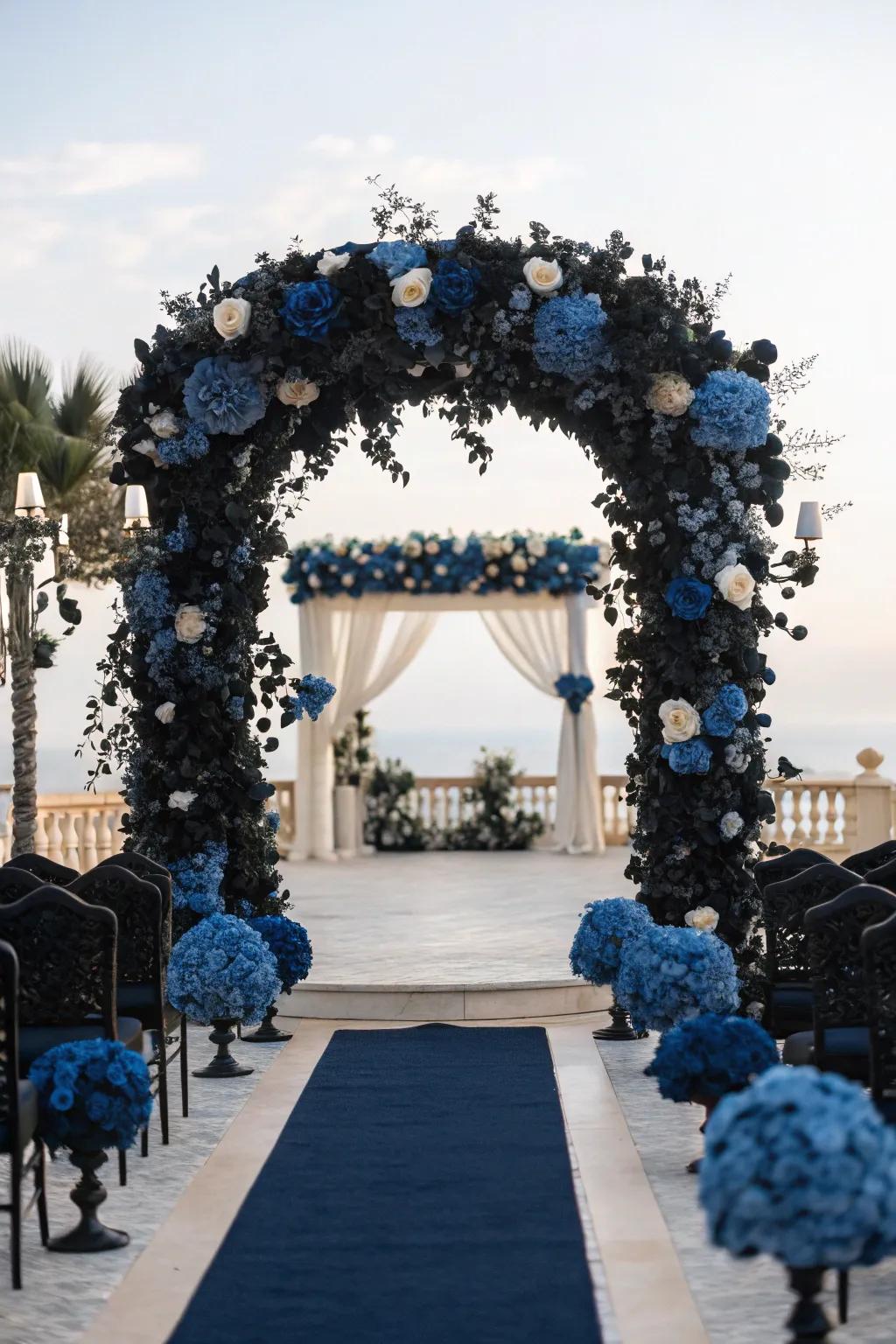 A beautifully decorated ceremony space sets the tone for the day.