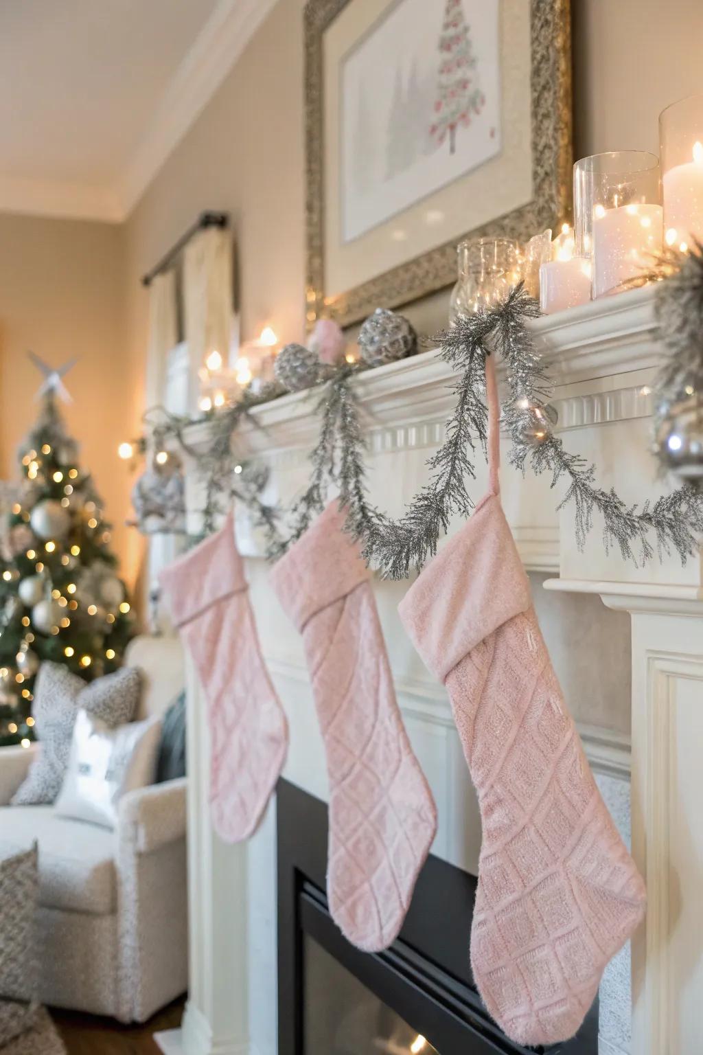 Mantel decor ties the room together with the tree's theme.