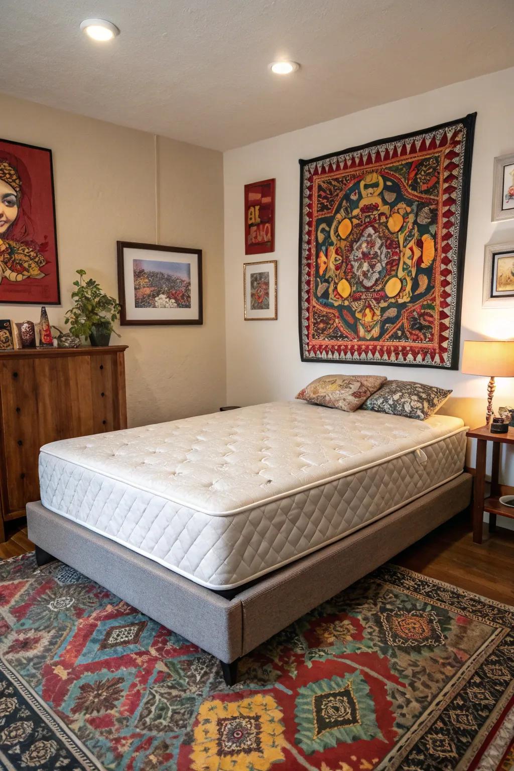 Artistic touches bring character to your bedroom.