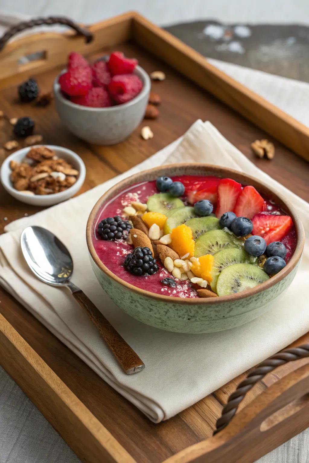 Smoothie bowls are a healthful and aesthetically pleasing breakfast choice.