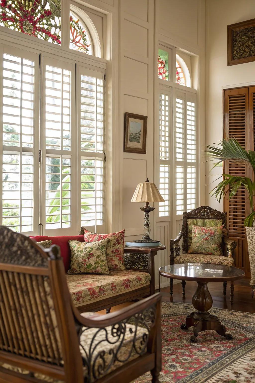 Estate louvers afford both aesthetic appeal and practicality.