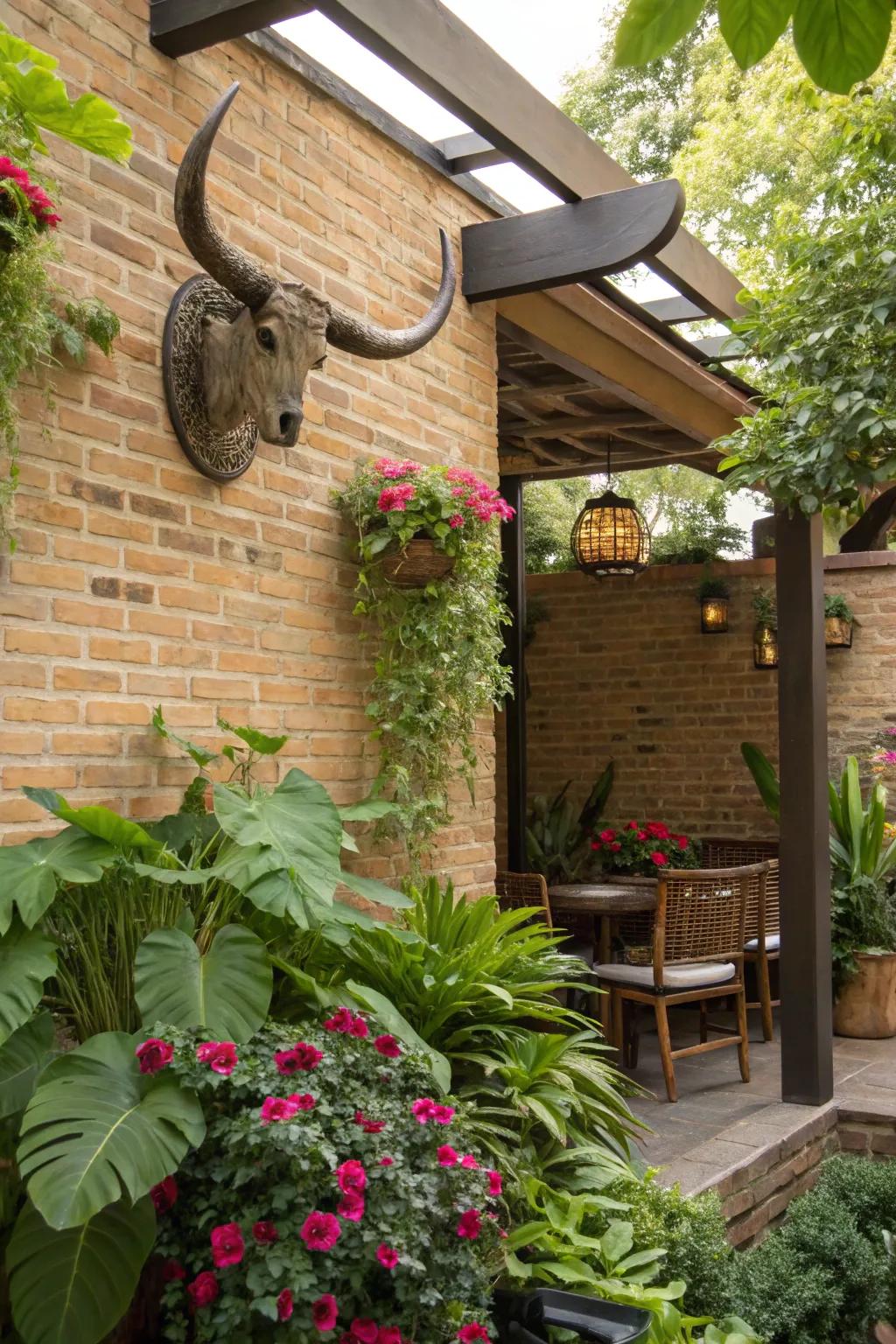 Make your outdoor spaces more welcoming with rustic decorations.